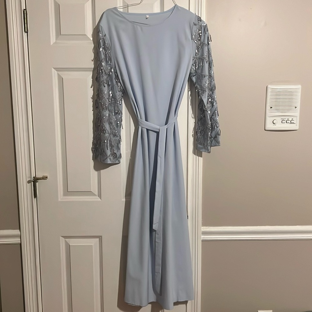 Beautiful baby blue girls abaya dress